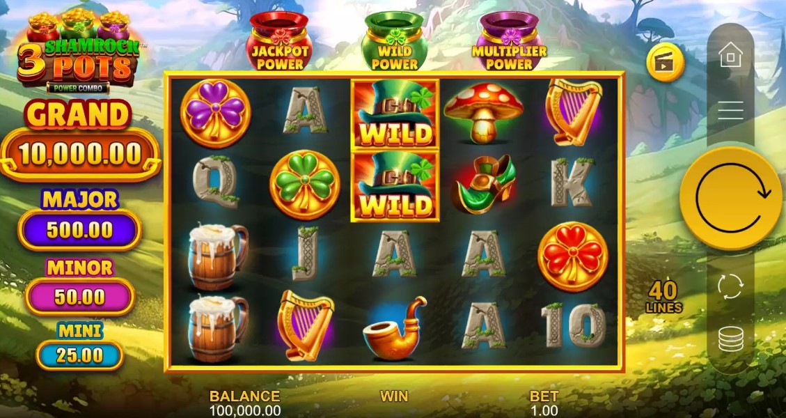 3 Shamrock Pots Power Combo slot