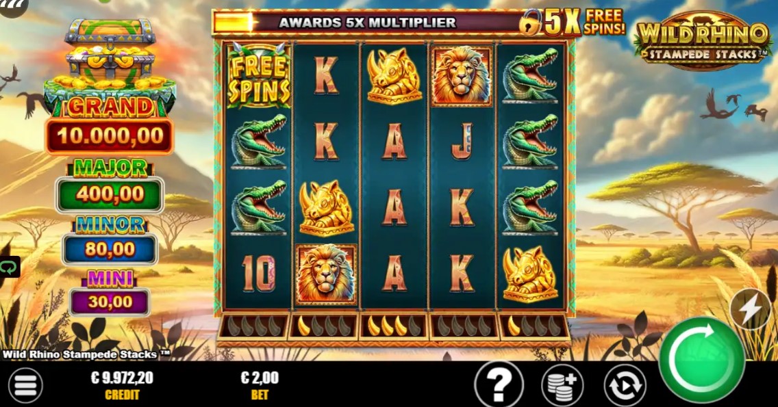 Wild Rhino Stampede Stacks slot game Wild Rhino Stampede Stacks slot game
